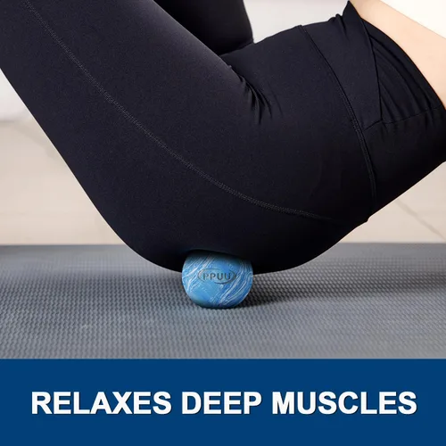 Miniatura 5 de Pelota de lacrosse de masaje para liberación miofascial y de punto gatillo, nudos musculares, terapia de yoga, mejora la movilidad articular y Azul