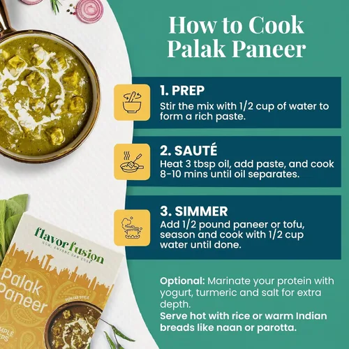 Miniatura 3 de Flavor Fusion Favoritos tradicionales con ingredientes naturales: pollo Tikka Masala, palak Paneer y pollo picante a la pimienta para una cocina