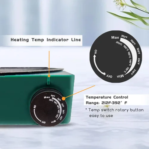 Miniatura 2 de Olla de pegamento caliente, sartén de pegamento floral para manualidades, medidor de control de temperatura 212°F-392°F, 8.25 pulgadas de diámetro