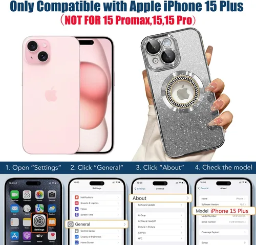 Miniatura 175 de Misscase Funda magnética con purpurina para iPhone 11 compatible con MagSafe, protección completa, delgada, a prueba de golpes, antiarañazos