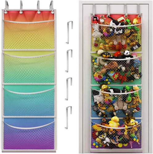Miniatura 12 de Honeyera Almacenamiento para Animales de Peluche - Organizador sobre Puerta para Muñecos, Accesorios para Bebés y Organizador de Juguetes