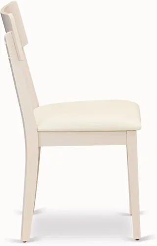 Miniatura 6 de East West Furniture ADC-LWH-LC Andi - Juego de 2 sillas de comedor tapizadas de piel sintética, color blanco lino