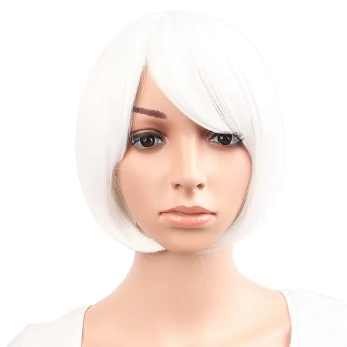 Miniatura 9 de Moda de niña: peluca de pelo corto recto natural de la marca MapofBeauty. Azul marino
