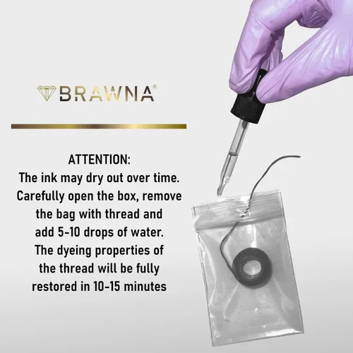 Miniatura 2 de BRAWNA PMU Supplies - Cuerda de mapeo preentintada para microblading y microsombreado de cejas - Cuerda de microblading premium - Herramienta
