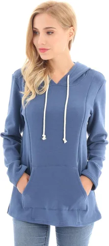 Miniatura 29 de Bearsland - Sudadera de lactancia y maternidad para mujer, con bolsillos y capucha