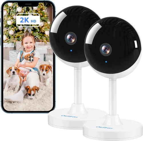 Miniatura 10 de owltron Cámara de seguridad interior 2K, cámaras WiFi de 2.4 GHz para seguridad en el hogar, cámara de monitor de bebé con detección de Blanco