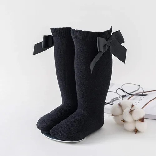 Miniatura 4 de DRESHOW BQUBO Baby Knee High Sock Toddler Girl Dress Socks Baby Knit Stocking Cotton Infant Girls Socks
