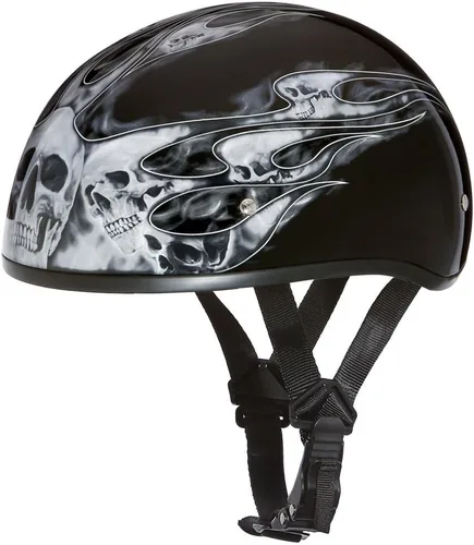 Miniatura 36 de Daytona Helmets - Medio casco de motocicleta con diseño de calavera y huesos cruzados – Aprobado DOT [Gráficos]