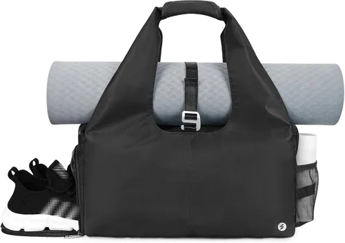 sportsnew Bolsas de gimnasio de yoga para mujer con compartimento para zapatos, bolsillos de almacenamiento en seco húmedo y soporte ajustable para