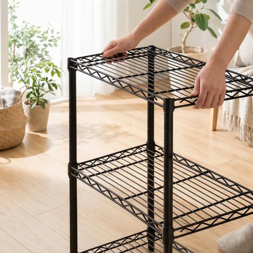 Miniatura 7 de Honey-Can-Do - Estantería ajustable resistente de 3 niveles, estante de almacenamiento de metal con capacidad de 250 lb, color negro, 14" de ancho x