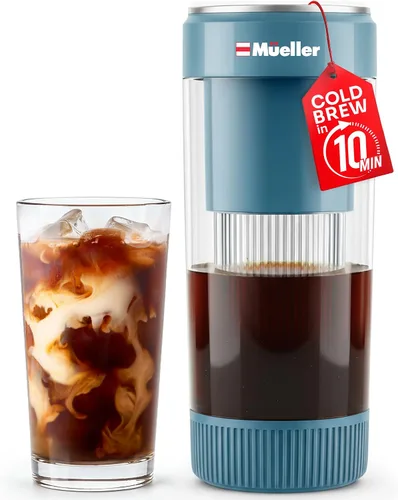 Miniatura 7 de Mueller RapidBrew Cafetera de Café Frío - Máquina de Café Frío Portátil y Recargable de Preparación Rápida en 10 Min para Café y Té - Intensidad