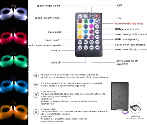 Miniatura 3 de Luces Azimom Bluetooth, con control, de 16 vatios, parpadean, luces de fibra óptica, iluminación de estrella para techo