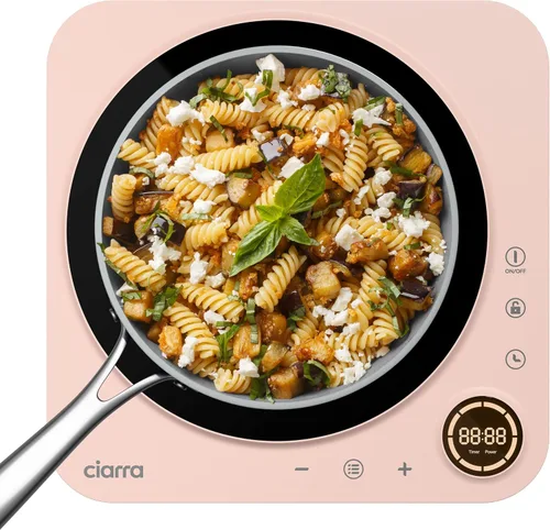 Miniatura 11 de CIARRA CATIH1A-O Cocina de inducción portátil, quemador eléctrico de encimera delgado con sensor táctil y tiempo digital, naranja 2-Naranja