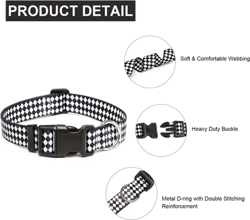 Miniatura 168 de Mercano Collar ajustable para perro, patrones de diseño especial, nailon suave, cómodo y resistente, collar para mascotas para perros pequeños