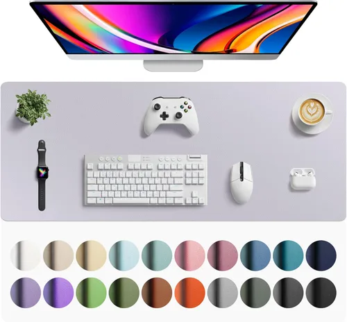 Miniatura 289 de Aothia - Protector de escritorio de cuero sintético, base para mouse, superficie antideslizante e impermeable para escribir y para laptop