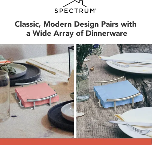 Miniatura 5 de Spectrum Diversified Servilletero de papel plano europeo, níquel satinado