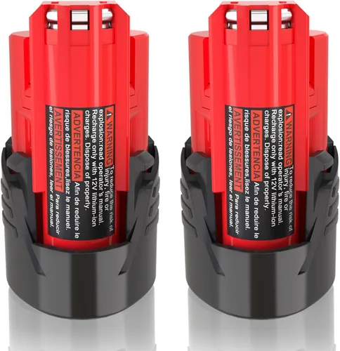 KUNLUN Paquete de 2 baterías de repuesto de iones de litio de 12 V 3.0 Ah compatibles con chaqueta térmica Milwaukee M 12 48-11-2420 48-11-2440