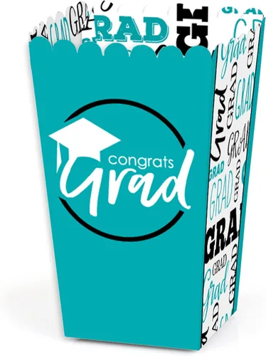 Miniatura 8 de Big Dot of Happiness Cajas azules de palomitas de maíz para fiesta de graduación, juego de 12 Blue Grad - Cajas de palomitas de maíz