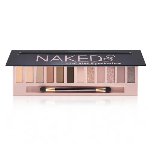 Miniatura 8 de Paleta de Sombras de Ojos de 12 Colores Maquillaje Colores Nude Naturales Nude Mate Shimmer Brillo Glitter Pigmento Conjunto de Paletas de Sombra