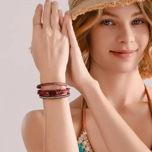 Miniatura 147 de FANCY SHINY - Pulsera de cuero estilo bohemio, pulsera de cuentas de cristal con cierre magnético, regalos de joyería para mujer