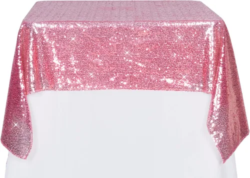 Miniatura 78 de PartyDelight Mantel de lentejuelas redondo de 50 pulgadas, color dorado claro, adorno de mesa para decoración de bodas, fiestas, cumpleaños