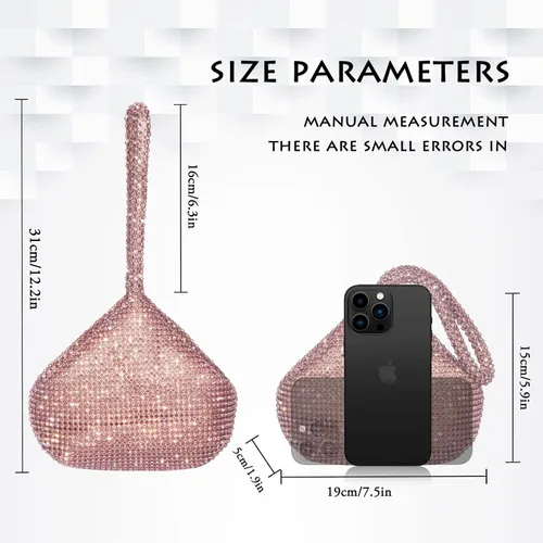 Miniatura 3 de AOYUNHUI Hand Bags Purses for Women Rhinestone Hobo Bag for Women Clutch Purses for Women for Wedding Reception Prom Reunion