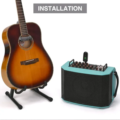 Miniatura 6 de Pastilla inalámbrica para guitarra acústica recargable magnética y micrófono pastilla de boca de sonido para guitarra acústica con control de Gris