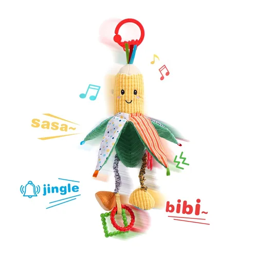 Jollybaby Sonajeros de bebé, juguetes colgantes para asiento de automóvil, cuna, cochecito, gimnasio, juguetes sensoriales Montessori de felpa