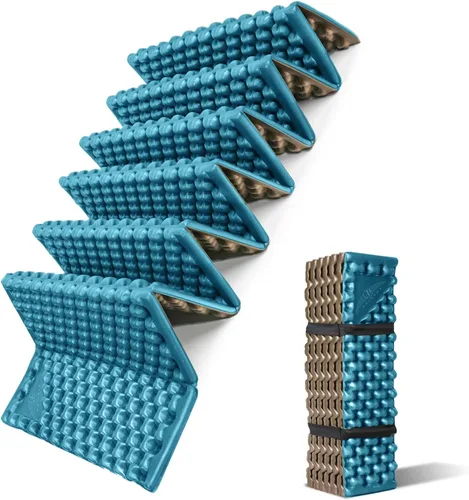 Miniatura 10 de Almohadillas de espuma para acampar para senderismo, colchón ultraligero de celda cerrada, tapete suave impermeable para adultos, esterillas anchas