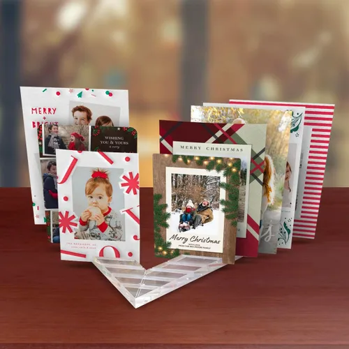 Miniatura 2 de 2 paquetes de exhibidor y organizador de tarjetas de felicitación de acrílico transparente cristalino Regalo único para maestros o para el hogar