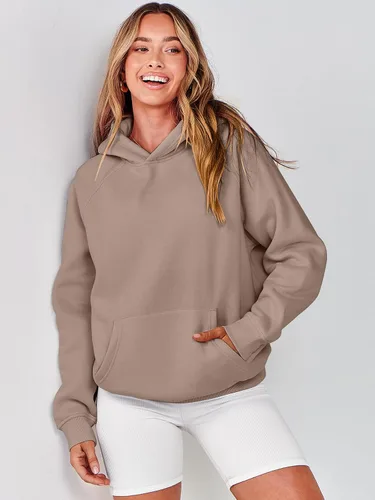 Miniatura 2 de ANRABESS - Sudaderas con capucha para mujer, sobre talla, de vellón de manga larga, modelo de 2024, para otoño