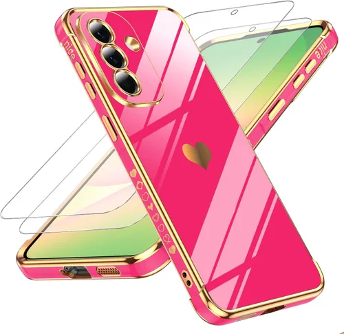 Miniatura 96 de LeYi for Moto G 5G 2025 Case: with Tempered Glass Screen Protector [2 Pcs]+ Full Camera Lens Protection,Love Heart Plating Cute Luxury Soft TPU