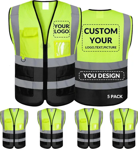 Miniatura 50 de BeautyWill Chaleco de seguridad personalizado con logotipo Clase 2 Chaleco reflectante de alta visibilidad Chaleco de trabajo protector