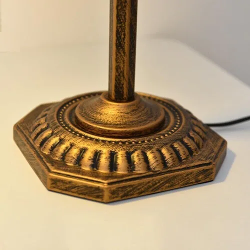 Miniatura 7 de Vintage Green Glass Shade Table Lamp Industrial Gold Iron Body Light Fixture with Pull Chain Desk