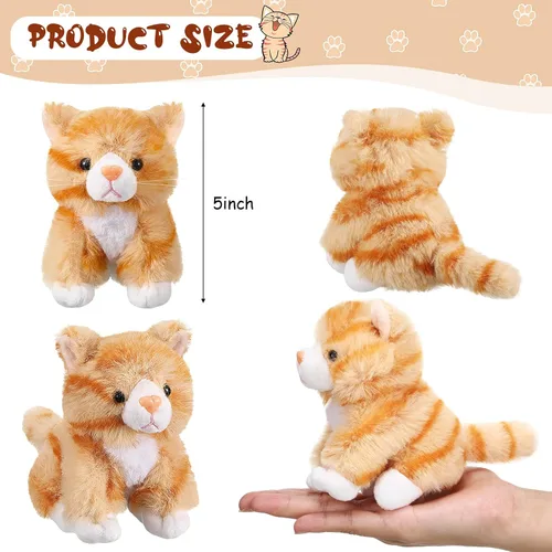 Miniatura 2 de Leitee 16 piezas de animales de peluche para gatos, recuerdos de fiesta a granel, de 5 pulgadas, juguete de peluche de gatito lindo surtido, regalo