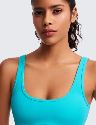 Miniatura 25 de CRZ YOGA Butterluxe - Mini brasier para mujer, cuello redondo, de bajo impacto, inalámbrico, deportivo, yoga, acolchado, para entrenamiento