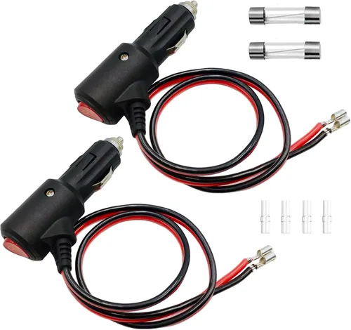Miniatura 10 de Enchufe de encendedor de cigarrillos de 12 V con interruptor de encendido y apagado, repuesto de enchufe de encendedor de cigarrillos resistente
