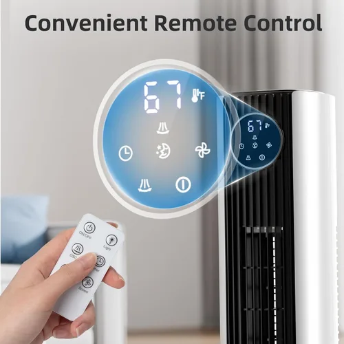 Miniatura 3 de Antarctic Star Ventilador de Torre Portátil Ventiladores de Piso Oscilante 85° Ventilador Silencioso de Enfriamiento Temporizador 12H Control Remoto