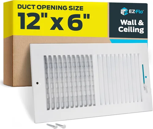 Miniatura 11 de EZ-FLO 61660 - Cubierta de ventilación de aire de 6 x 6 pulgadas (apertura de conducto) para pared o techo, registro de ventilación bidireccional
