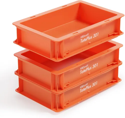 Miniatura 12 de KBDcraft Contenedor de almacenamiento apilable - Caja organizadora de plástico resistente y bandeja con paredes rectas, pequeños contenedores de Gris