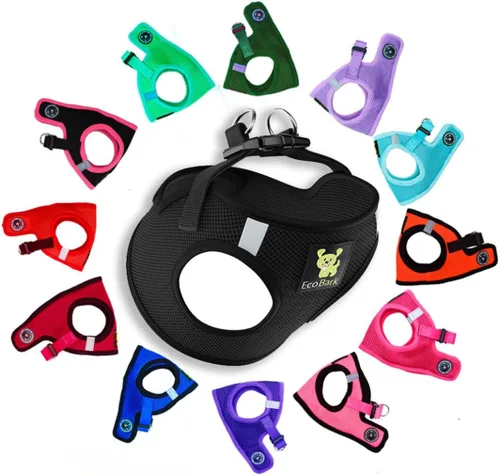 Miniatura 12 de EcoBark Arnés para perro – Arneses ecológicos para perros XXS, XS y pequeños – Chaleco de cuerpo pequeño reflectante y ajustable – Arnés de malla
