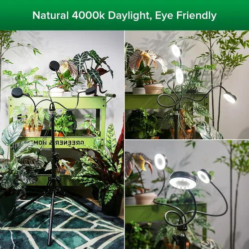 Miniatura 7 de SANSI Luces de cultivo para plantas de interior, luces regulables de 30 W para cultivo en interiores, 3 cabezales de 35 a 65 pulgadas, soporte