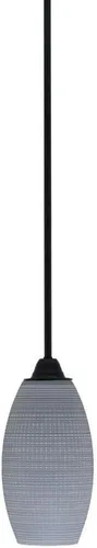 Miniatura 218 de Toltec Lighting Paramount - Mini colgante de 1 luz en acabado negro mate con cristal de arte perla de 7 pulgadas y estilo negro