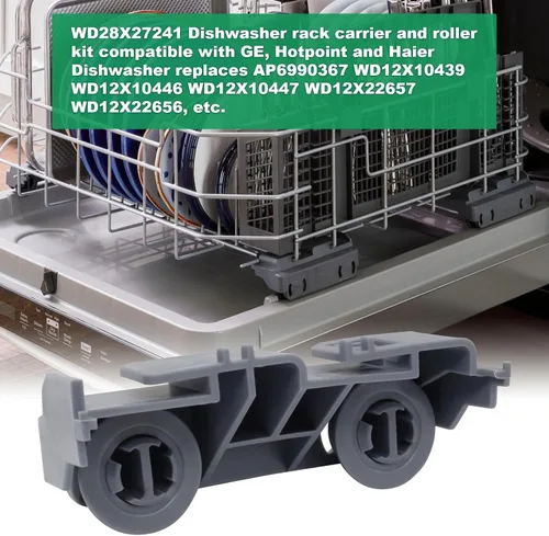 Miniatura 7 de WD28X27241 - Kit de soporte para lavavajillas y rodillo de repuesto para montaje de ruedas inferiores de lavavajillas GE WD12X10439 WD12X10438