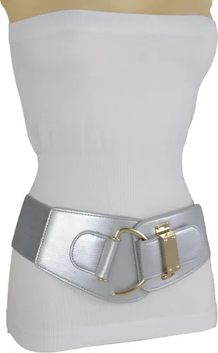 Miniatura 87 de TFJ - Cinturón ancho de moda para mujer, cintura alta, hebilla de gancho de metal dorado, talla XS, S, M, L, XL