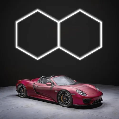 LZHOME - Luz LED hexagonal para garaje - Luz para detallado automotriz de 12 700 lm, luces de techo y pared para decoración modular, ideal para