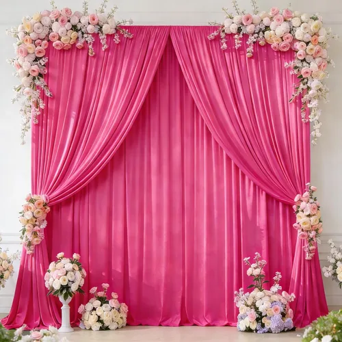 Miniatura 72 de Cortinas de fondo azul bebé de 8 x 10 pies para bodas, cortinas de fondo de poliéster sin arrugas, para baby shower, fiestas de cumpleaños