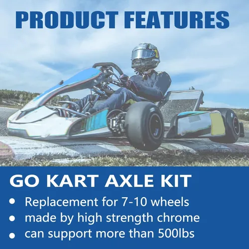 Miniatura 6 de Kit de Eje Trasero Go Kart de 44 Pulgadas con Soportes de Almohada, Piñones, Discos de Freno, Cubos, Cadenas, Cilindros Maestros de Freno y Pinzas