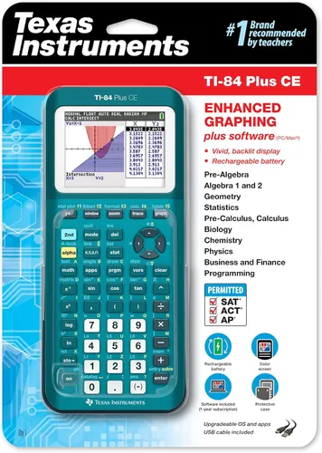 Miniatura 2 de Texas Instruments TI-84 Plus CE Calculadora gráfica de color, verde azulado (metálico)