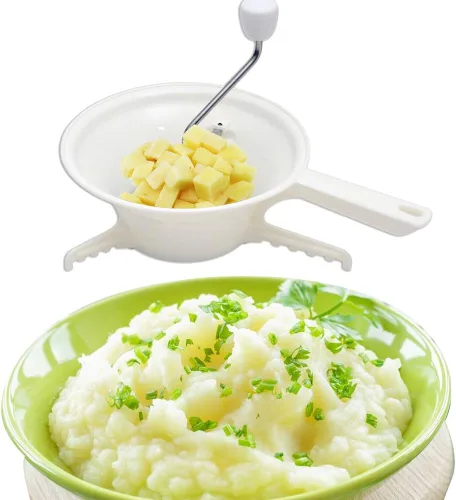 Miniatura 2 de Molino de alimentos de acero inoxidable con 3 discos de molienda, molino rotatorio de alimentos para salsa de tomate, puré de manzana, puré de papas